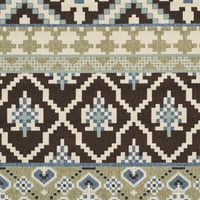 Trijem Dogon jugozapadni tepih za unutarnju i vanjsku upotrebu, 6'7 6'7 kvadratna, čokoladno plava