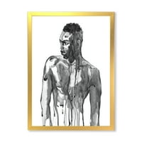 Designart 'Portret zgodnog afričkog čovjeka na bijeloj i' moderni uokvireni umjetnički tisak