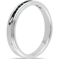 Muški zaručnički prsten od srebrnog srebra s crnim dijamantom u karatima