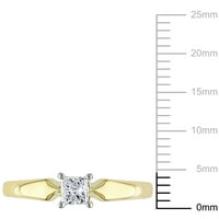 Zaručnički prsten od 10k žutog zlata s dijamantom izrezanim princezom od 10k za žene