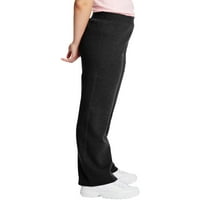 Ženske sportske hlače od flisa s otvorenim nogavicama u crnoj boji od 2 inča