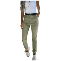 Kratke hlače za žene povremene ženske pamučne hlače ležerne s džepovima hlače obrezane hlače struk visoki gumb