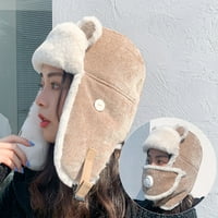 Kapa od prave kože zimska kapa za odrasle slatka vjetrootporna topla Zaštita za uši zaštita lica kapa za odrasle