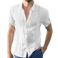 Muške košulje sputane rukav muški čvrsti kratke košulje Košulja Košulja vez za vezanje ležerne rubne majice flanel