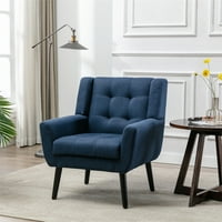 Velvet naglasak stolica moderna ergonomija fotelje za dnevnu sobu ležaljke s jednim kaučem s crnim drvenim nogama,