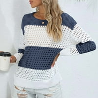 Ženski lagani džemperi s dugim rukavima, ležerni vrhovi dugih rukava, pleteni pamučni ženski ležerni džemperi