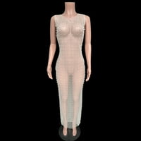 Žensko plivanje prekriva prozirna čipkasta mreža vruća dijamantska haljina bez rukava, kupaća kostim za plažu