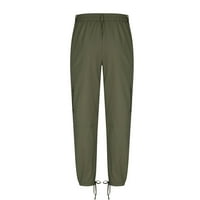 Yuwull muške teretne hlače s džepovima Čvrsta boja casual hlača s višestrukim džepovima vanjski ravni tip fitnes