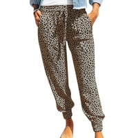 Ženske ležerne hlače Summer Leopard Print hlače dno hlača Žene povremene hlače xxl