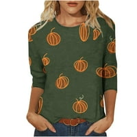 Ženska košulja od bundeve Halloween, ženski rukavi vrhovi trendovski tiskani košulje povremene majice plus majica