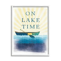 Stupell Industries na jezeru vrijeme opuštajući sunčeve zrake Grafička umjetnost bijela uokvirena umjetnička print