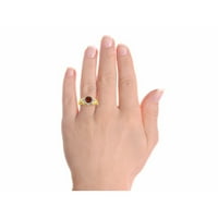 *Rylos jednostavno elegantan prekrasan granat i dijamantni prsten - siječanj rodni kamen*