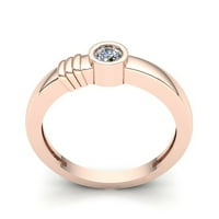 Zaručnički prsten od prirodnog dijamanta okruglog reza od 0,4 karata od 14 karata od punog ružičastog, bijelog
