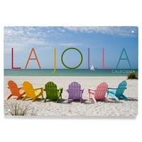 La Jolla, Kalifornija, šarene stolice za plažu