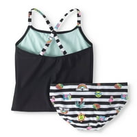 2-dijelni Tankini kupaći kostim s križnim leđima za djevojčice
