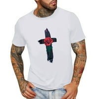 - Košulje Muška ljetna modna ležerna majica s malim printom s kratkim rukavima