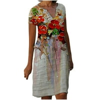 Ljetne haljine za žene, modne sundresses s dekolteom u obliku slova U I printom na struku kao poklon