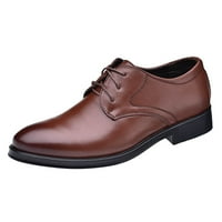 Muške cipele prozračni udoban poslovni rad slobodno vrijeme solidne boje modne kože cipele smeđa veličina 40