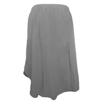 Žene proljetno ljeto duga suknja A-line Solid Color Ulična suknja s visokim strukom s džepovima