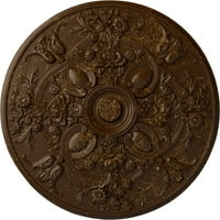 1 41 4 inčni stropni medaljon, ručno oslikana Rootbir crackle
