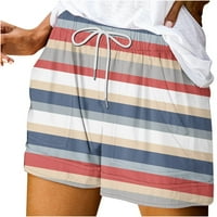 Ženske ljetne kratke hlače Ležerne udobne kratke hlače s elastičnim strukom i džepovima za žene, pamučne lagane
