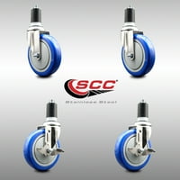 Marka servisnog kotača nehrđajućeg čelika svjetla za širenje matičnih kotača s plavim pol-kotačima i stabljike