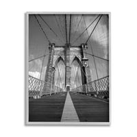 Stupell Industries Industrijski jednobojni most Photo Photo sivi uokvireni umjetnički print zid umjetnosti, dizajn