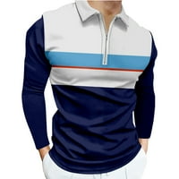 Muške majice s dugim rukavima pulover s patentnim zatvaračem s reverom za muškarce Plus size poslovna ležerna