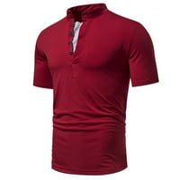 Muške ležerne henley košulje trendi ljetni gumb kratkih rukava v vrat pulover majica vrhovi labavi redovni fit