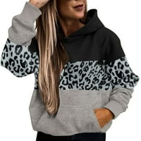 Twingheirt za žene ženske kaznene kapuljače leopard leopard lagani pulover s kapuljača