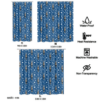 FNYKO smrznuti zavjesa za tuširanje crtana zavjesa za dekoraciju s grom i kuke za zavjesu za vodootporno za kućnu