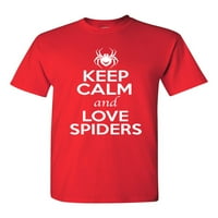 Ostanite mirni i volite pauke, paukove mreže, insekte, ljubitelje majica za odrasle