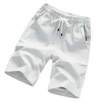 Leesechin hlače za muškarce Pročistince Tweatpants Čvrsta boja pamuka i lanene hlače od pet točaka