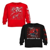Marvel Boys Glitchy Spiderman i Spiderman Amazing Ponovite grafičku majicu s dugim rukavima s 2 pakete, veličine