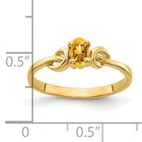 Prsten od žutog zlata od 5 karata s ovalnim citrinom