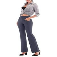Ženske joga hlače u donjem rublju, rastezljive lepršave hlače, uredske hlače s džepovima, Ležerne poslovne hlače