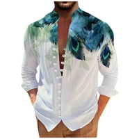 Ljetne modne muške košulje na rasprodaji, Nova Muška casual retro majica širokog kroja s printom dugih rukava,