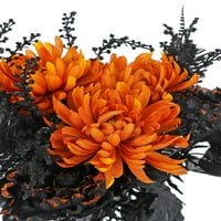 Osnove 24-inčnog lažnog cvjetnog buketa od crne i narančaste kamelije
