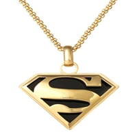 Muški privjesak s logotipom Supermana od nehrđajućeg čelika, lanac duljine 22 inča