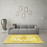 Tvrtka alt pere u stroju okrugle tradicionalne perzijske Prostirke žute boje za unutarnje prostore, okrugle 8