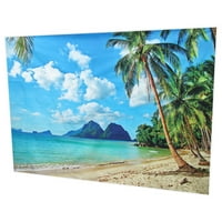 Ljetna tropska plaža, nebo s bijelim oblacima, pozadina za fotografiranje, tkanina Za Pozadinu