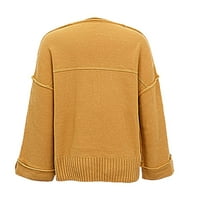 2/ ženski jesen / zima labavi casual modni jednobojni pulover s izrezom u obliku slova u, džemper na kopčanje,