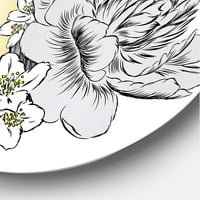 Dizajnerska umjetnost buket cvijeća i bočica parfema Tradicionalni kružni metalni zidni umjetnički disk od 29