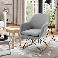 Lagana luksuzna stolica za ljuljanje tapecirana mekom tkaninom moderna jednokrevetna ležaljka s ljuljajućim nogama