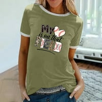 Majice za Bejzbol mame za žene s printom kratkih rukava s kratkim rukavima modna bluza ležerni ljetni blagdanski