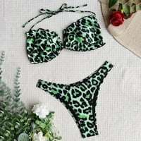 Ženski kupaći kostimi s leopard printom bikini s kravatom na leđima trokutasti tange visokog struka kupaći kostimi