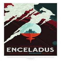 NASA-in oglasni plakat za putovanja u svemir istraživanje planeta Enceladus svemirska turneja