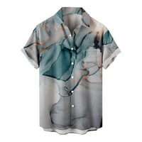 Muška ležerna odjeća za plažu s reverima modna košulja havajska košulja kratkih rukava svijetloplava;