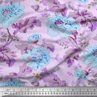 Soimoi Poly Georgette tkanina Listovi i cvjetni umjetnički tiskani tkaninski dvorište široko