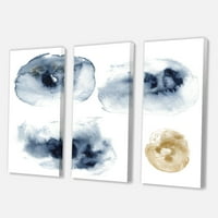 DesignArt 'Sažetak zlatnog i tamno plavog oblaka' Moderno platno zidna umjetnička tiska